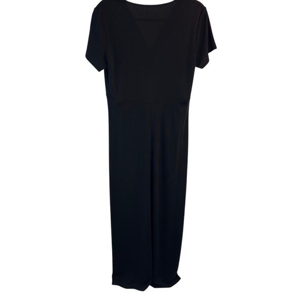 Liz Claiborne XL Black Short Sleeve Twist Front Midi Dress - Picture 7 of 7